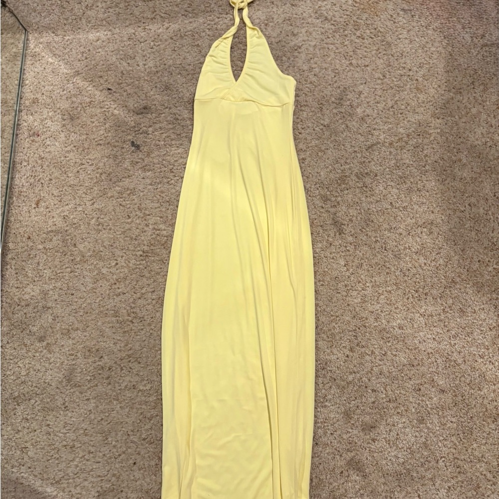 White Fox Boutique Yellow Halter Maxi Dress